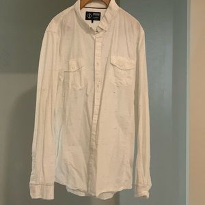 Men’s 100% cotton collared button down shirt, linen style
